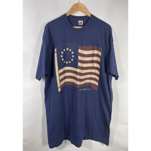 Fruit of the Loom Men's XXL Blue Vintage Single Stitch Founding Fathers T-Shirt